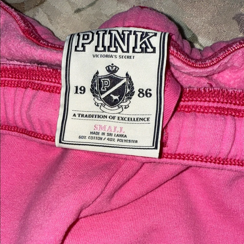 PINK Victoria's Secret Fuchsia Joggers with Glitter Accents minimal wear - Picture 3 of 3